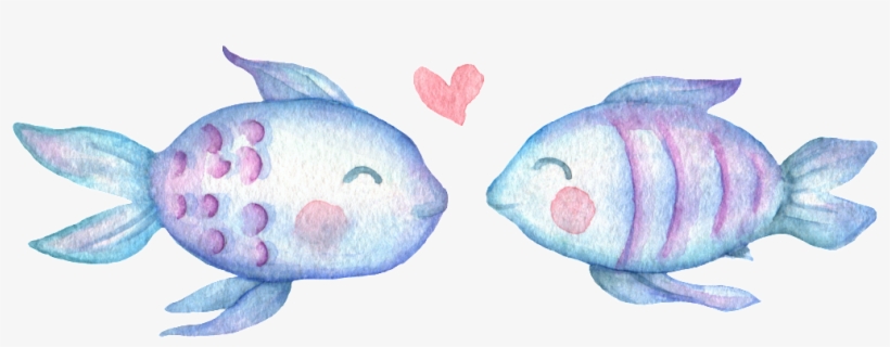 Painted Love Fish Pattern Elements - Cartoon, transparent png #2531386