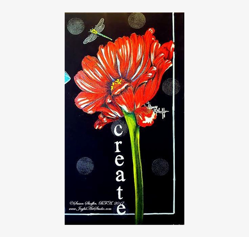 Dragon Fly With Red Poppy, Acrylic Painting, $45 At - Painting, transparent png #2532606