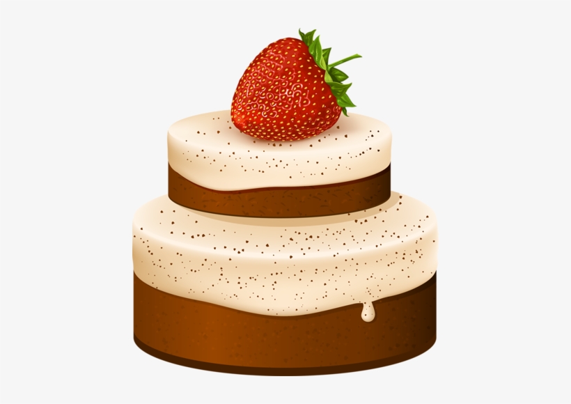 Chocolate Cake Clipart Cupcake Frosting - Straberry Cake Clipart Free, transparent png #2532634