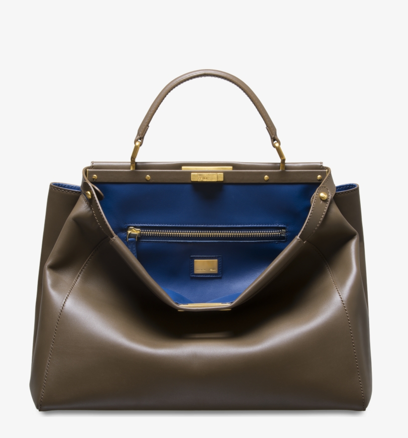 Canada Fendi Taupe Iris Blue Peekaboo Large Bag C4e7c - Handbag, transparent png #2533505