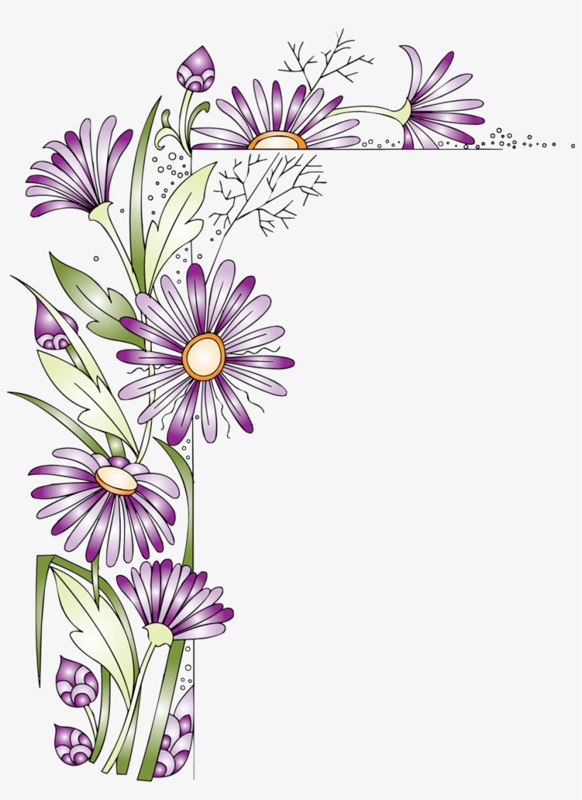 Purple Flower Border - African Daisy, transparent png #2533928