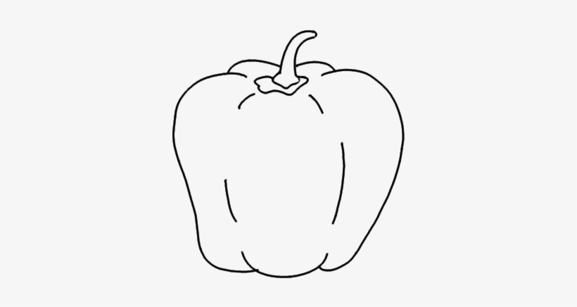 How To Draw A Capsicum - Capcicum Drawing For Kid, transparent png #2535074