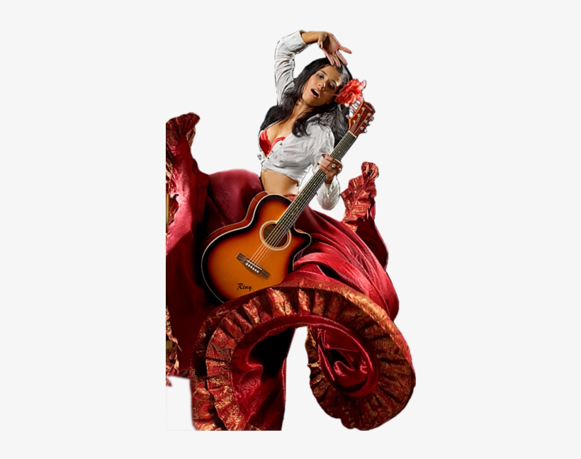 Spanish Dance - Fille Avec Guitare Tube Png, transparent png #2535152