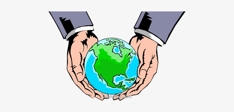 Hands Holding Globe Royalty Free Vector Clip Art Illustration - Hands Holding The World Clipart, transparent png #2535803