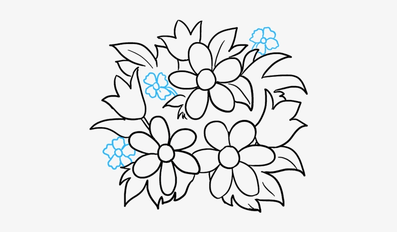 How To Draw Flower Bouquet - Drawing, transparent png #2535866