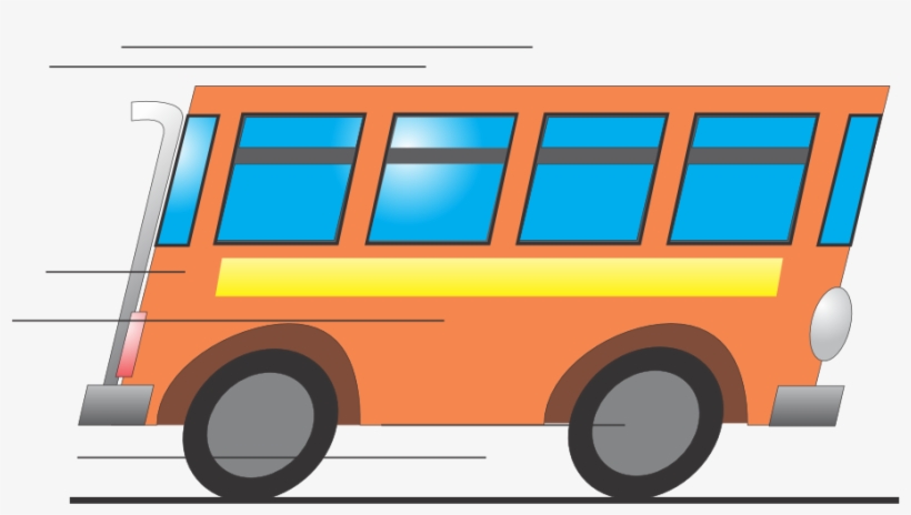 School Bus Clip Art At Clker - Running Bus Cartoon, transparent png #2536040