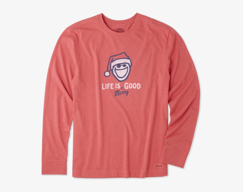 Men's Life Is Merry Good Long Sleeve Crusher - Long-sleeved T-shirt, transparent png #2536063