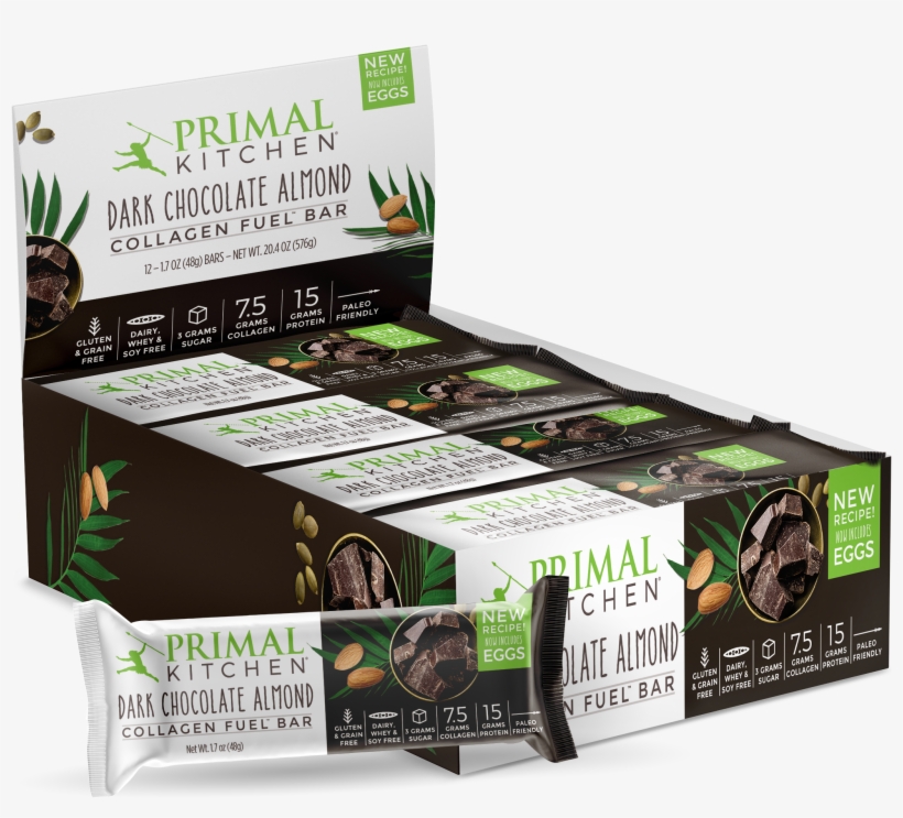 Dark Chocolate Almond Collagen Fuel Bar - Primal Kitchen Chocolate Hazelnut Grass-fed Collagen, transparent png #2536475
