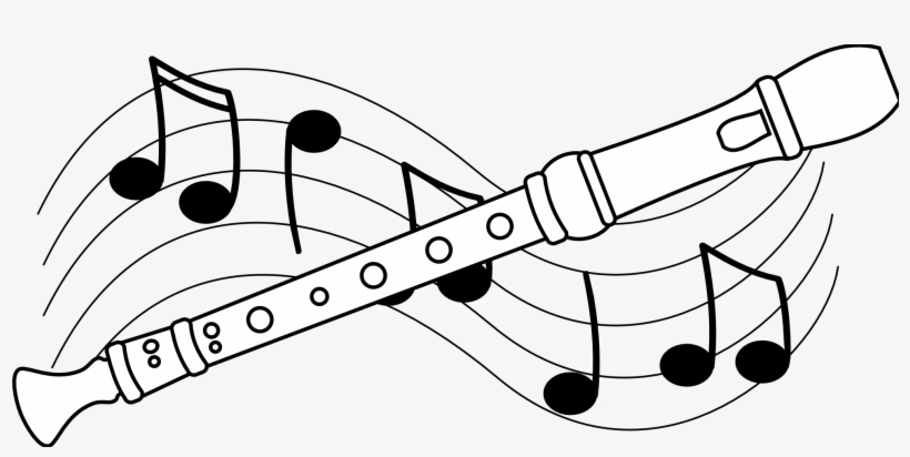 Flute Drawing Black And White - Recorder Instrument Clip Art, transparent png #2536960