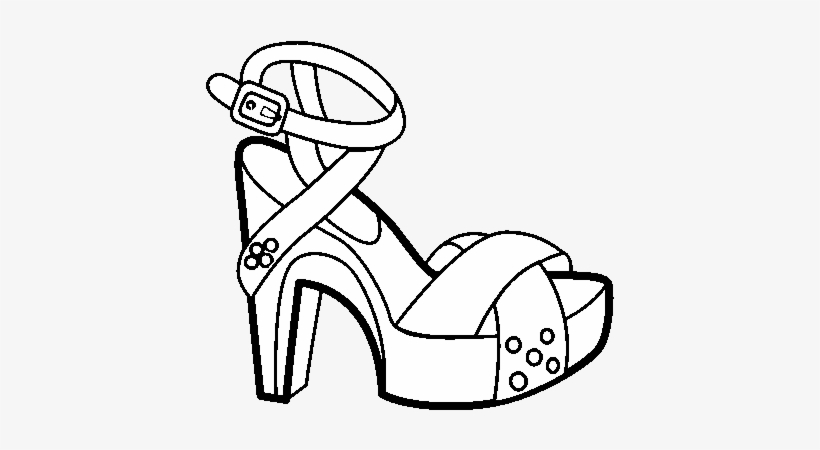 Cross Heel With Platform Coloring Page - Tacones Para Colorea, transparent png #2537060