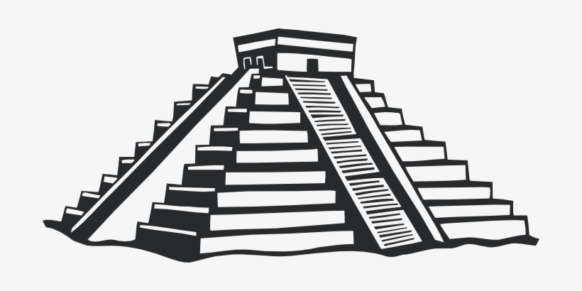 Temple Clipart Mayan - Mayan Temple Black And White, transparent png #2538142