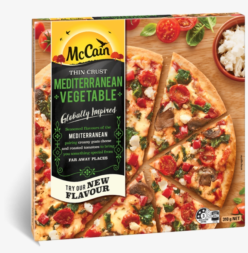Ultra Thin Mediterranean Vegetable Pizza 310g, transparent png #2542267