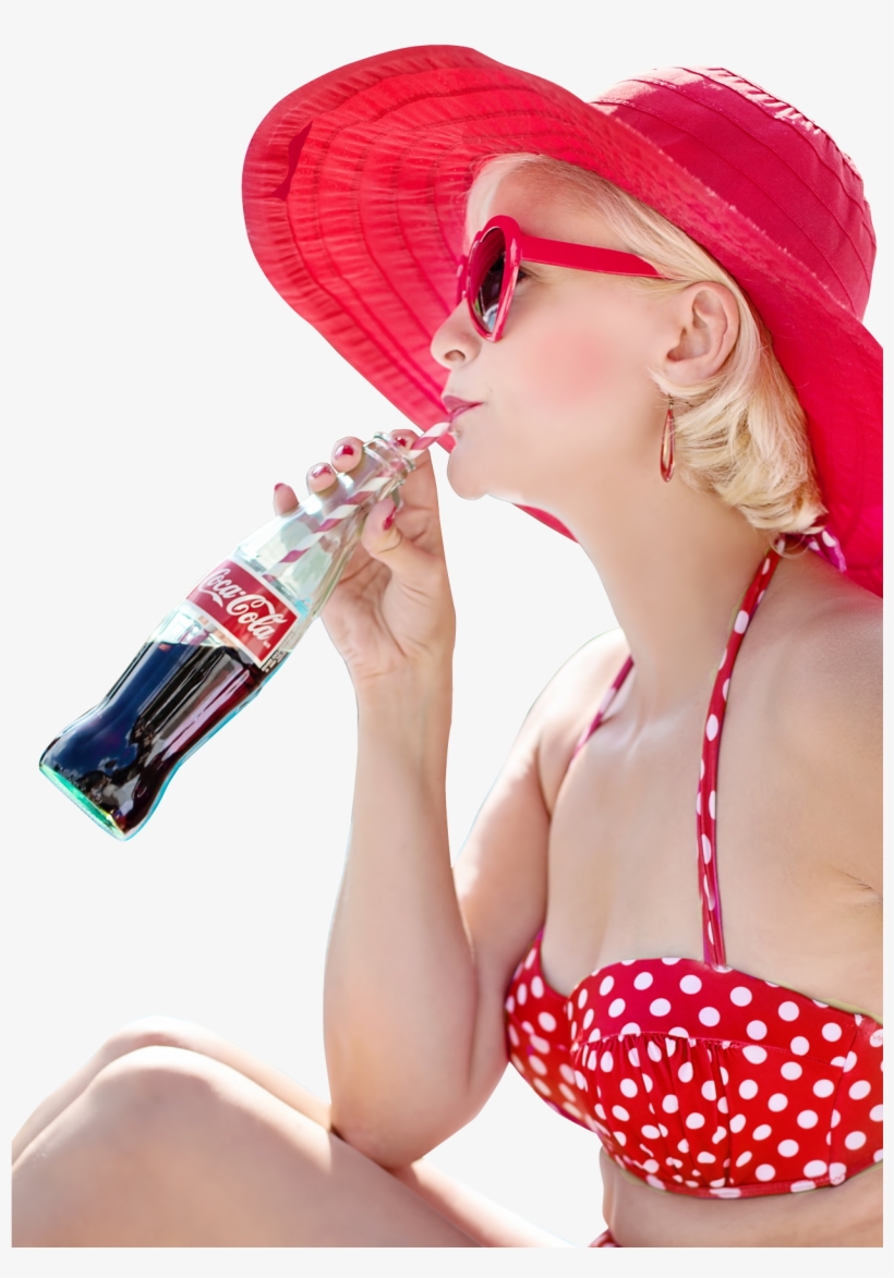 Sexy Woman Drinking Coca Cola Drink Png Image - Woman With Coca Cola, transparent png #2543108