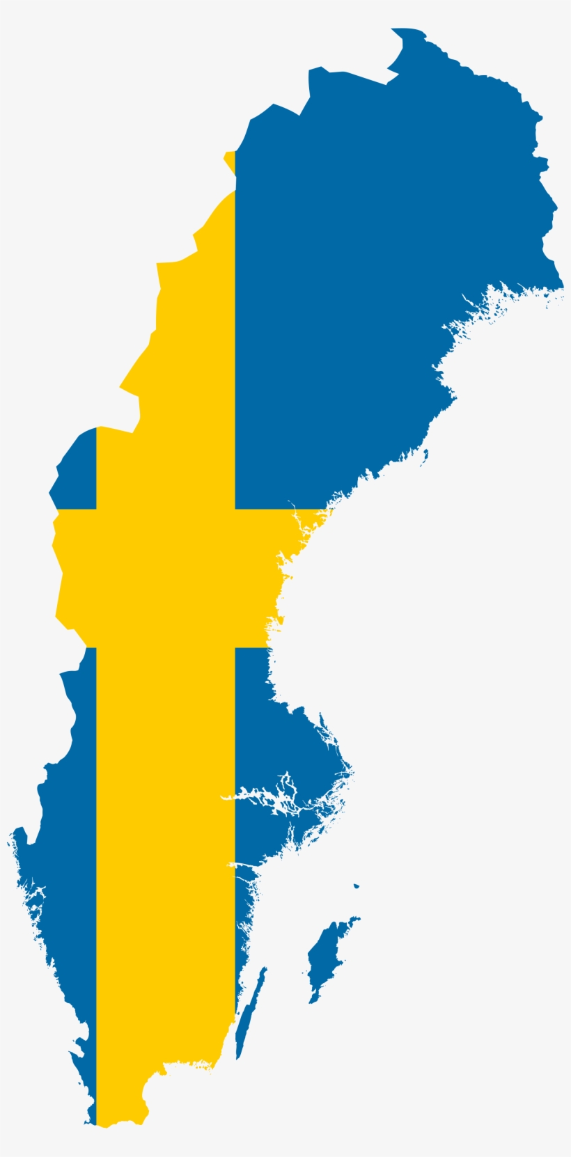 Waterfalls In Sweden - Sweden Flag Map Png, transparent png #2543667