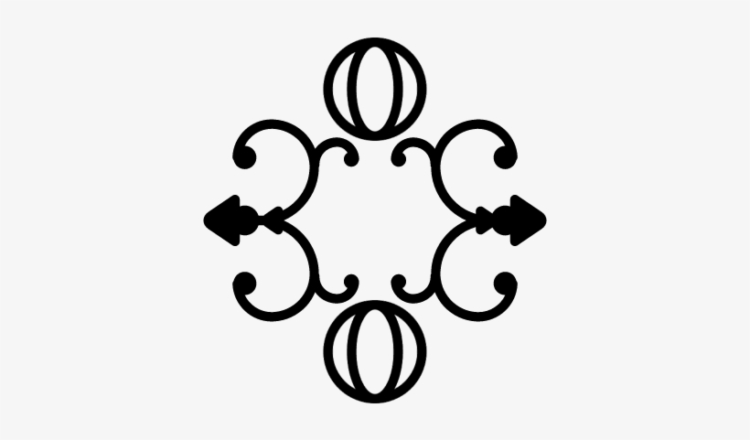 Floral Design With Two Spheres And Swirls Vector - Design, transparent png #2545057