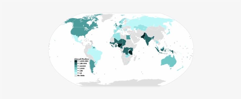 World Ahmadi Muslim Population - Many Ahmadis In The World, transparent png #2546479