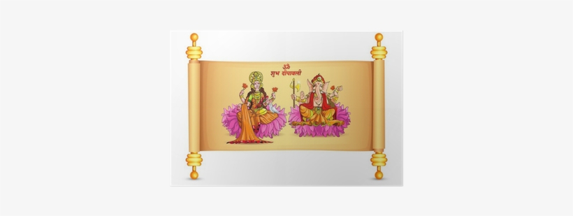 Vector Illustration Of Goddess Lakshmi And Lord Ganesha - Hd Wallpaper Of Dhanteras, transparent png #2547155