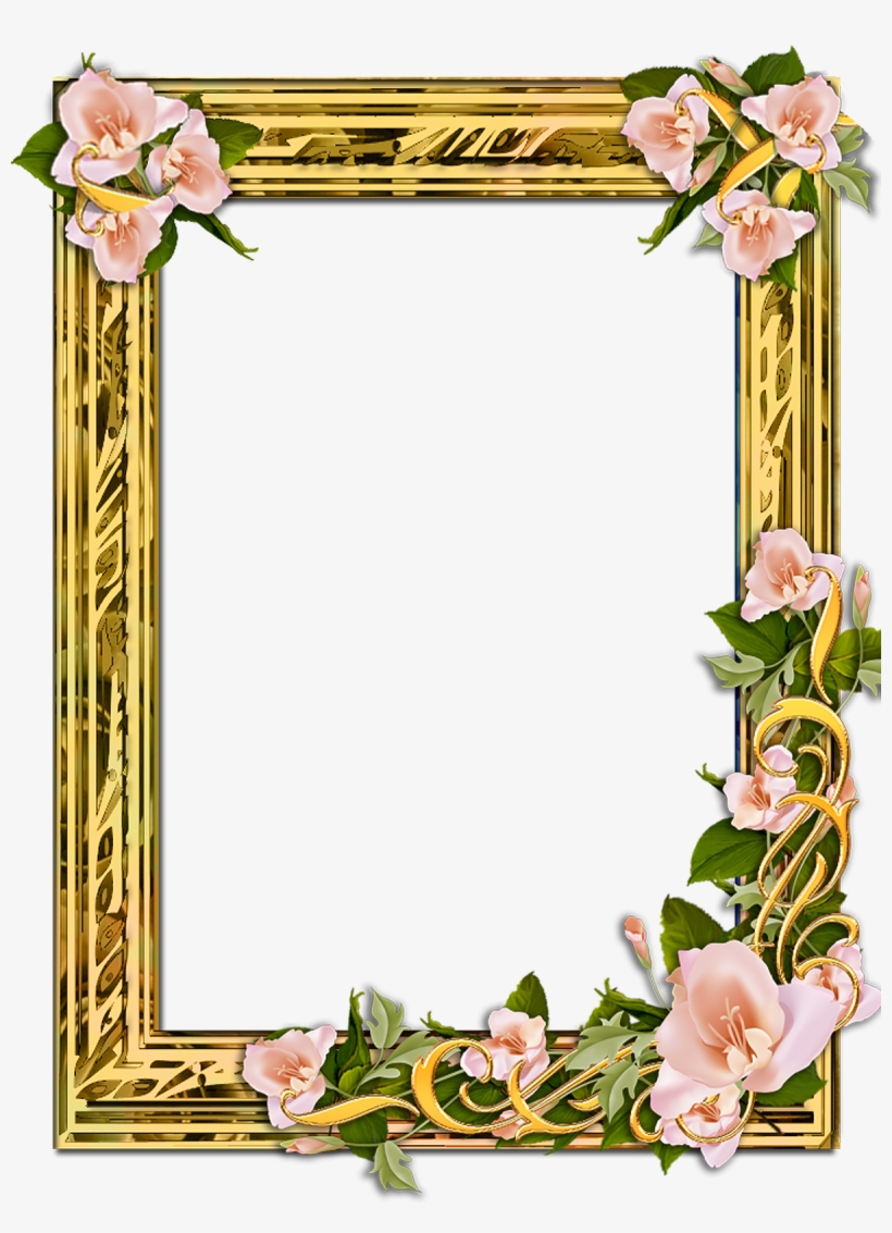 Flower Frame Png, Gold Frames, Backgrounds Free, Png - Frames With Transparent Backgrounds, transparent png #2548074