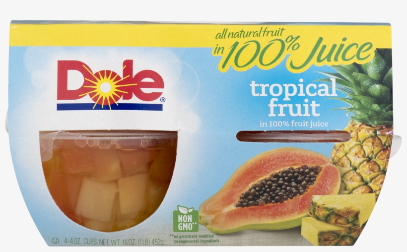 Dole Tropical Fruit In 100% Fruit Juice, 4 Oz Cup, - Dole Fruit Bowl Pineapple, transparent png #2548375