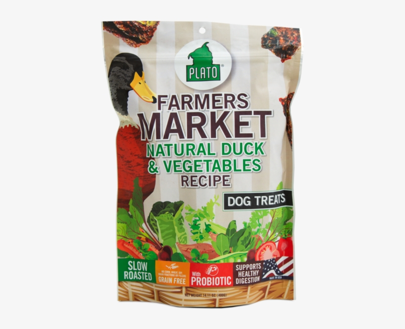 Plato Farmer's Market Natural Duck & Vegetable Grain - Plato Farmers Market Duck Vegetables Grain Free Dog, transparent png #2550756