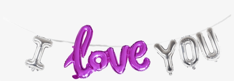I Love You 16" Balloon Phrase Banner Set With 24" Script - Earrings, transparent png #2551117