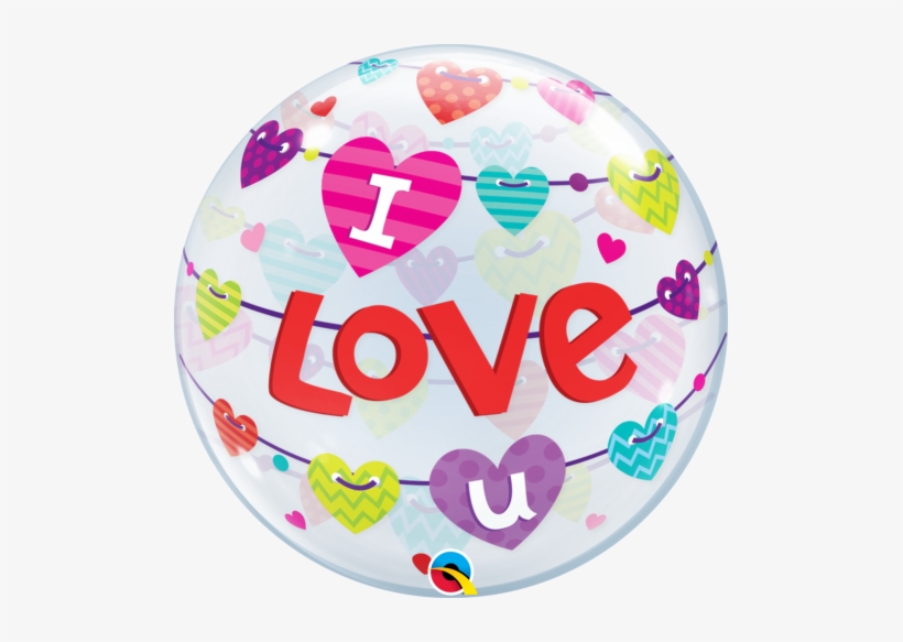 I Love You Banners Bubble Balloon 1pc - Qualatex Bubble I Love You, transparent png #2551399