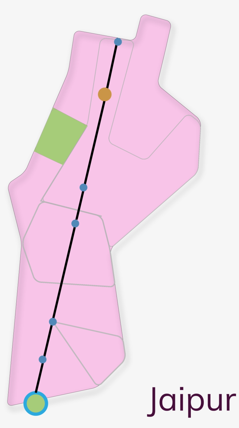 Jaipur Shown As A Tourist Spot Using A Trolley As Outline - Map, transparent png #2554694