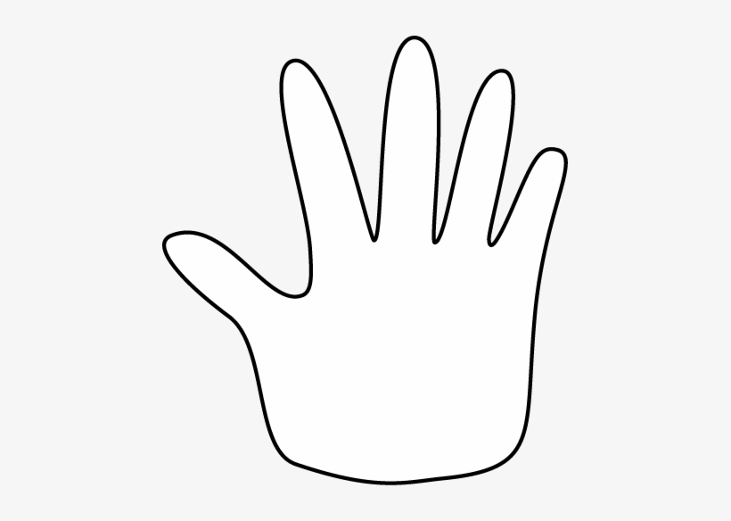 Hand Outline Clip Art - White Hand Clip Art, transparent png #2554764