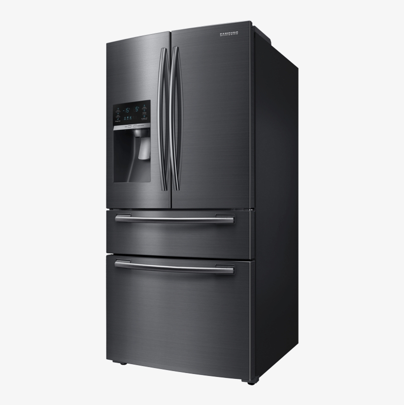 Samsung Bottom Freezer And French Doors Refrigerator - Samsung 25 Cu.ft. 4 Door French Door Black Stainless, transparent png #2555459