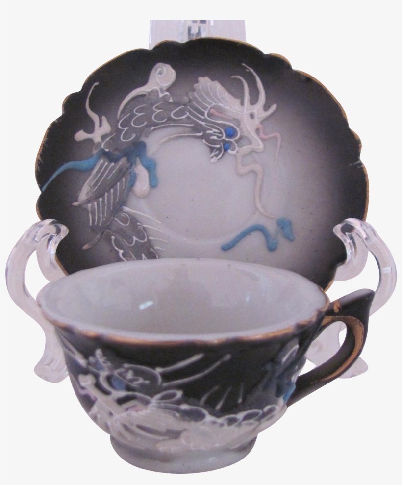 Vintage Dragonware Child's Toy Or Miniature Cup Saucer - Saucer, transparent png #2555574