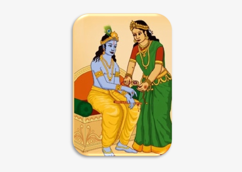 The Date On Which It Falls Varies Every Year - Raksha Bandhan Krishna And Draupadi, transparent png #2555762