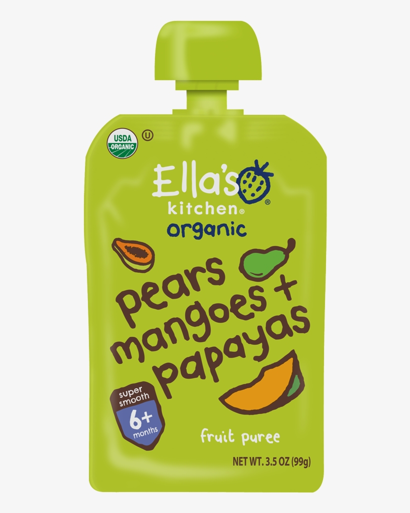 Pears Mangoes Papayas - Ella's Kitchen Pears Peas Broccoli, transparent png #2556355