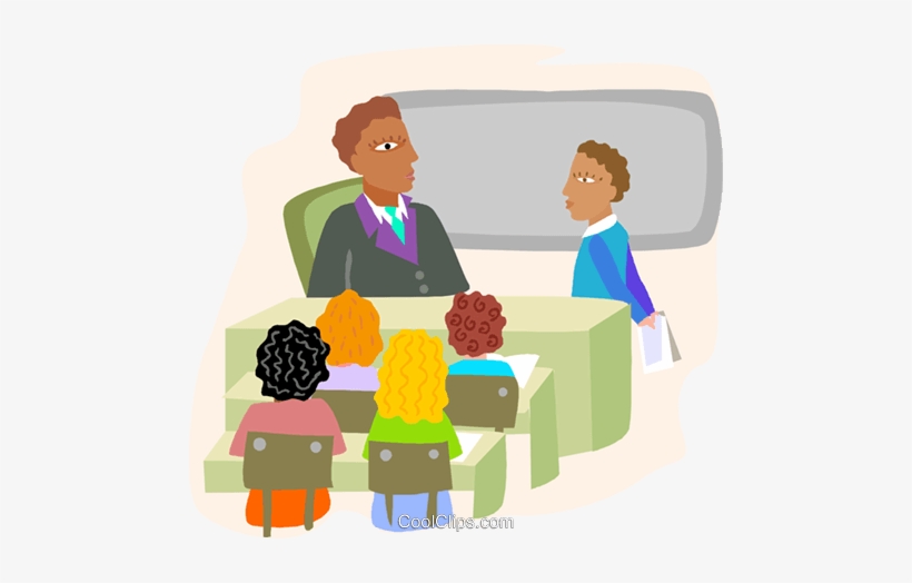 Classroom With Students And Teacher Royalty Free Vector - Teacher And Students Png, transparent png #2558214