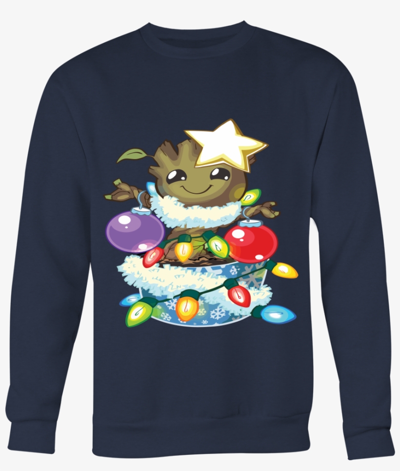 Groot Christmas With Lights Christmas And Ball Christmas - O Christmas Groot T-shirt, transparent png #2559474