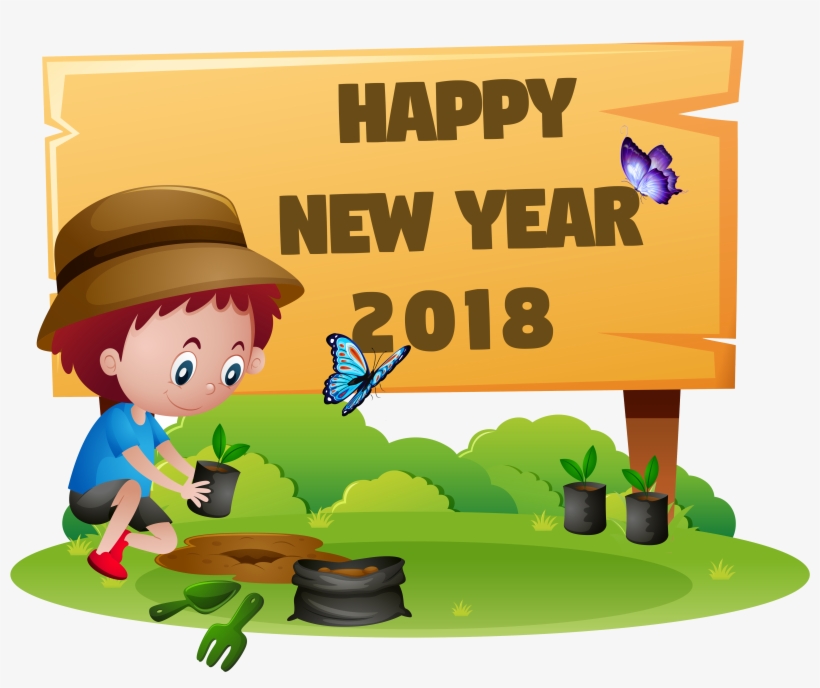 Graphic Freeuse Download 2018 New Year Clipart - Happy New Year 2018 Cartoon Png, transparent png #2559978