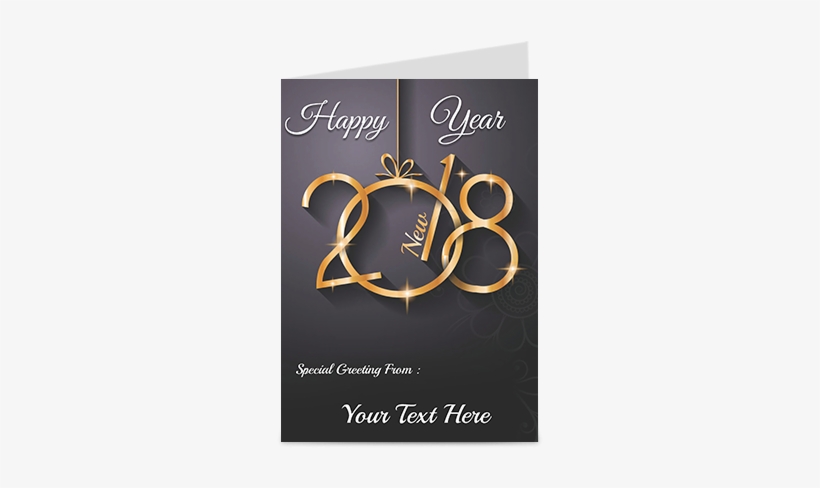 Golden 2018 Typography New Year Greeting Card - Weihnachten 2017 Und Neues Jahr-gruß-karte Karte, transparent png #2560170