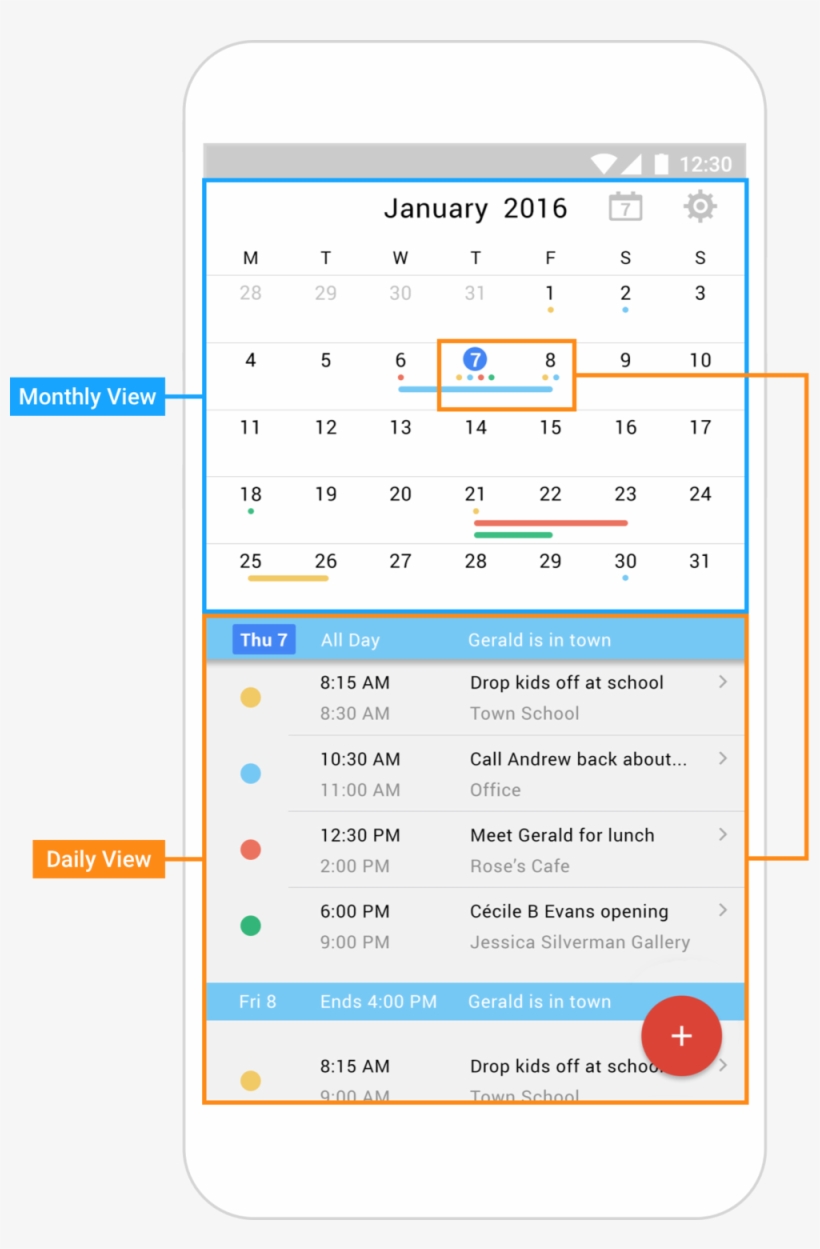 Calander App Annotated 4 - Mobile App, transparent png #2560912