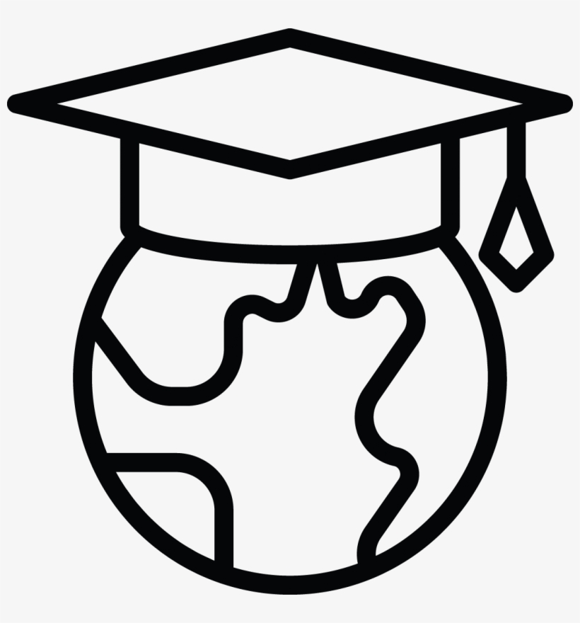 International Students - Global Student Clip Art Black And White, transparent png #2561041