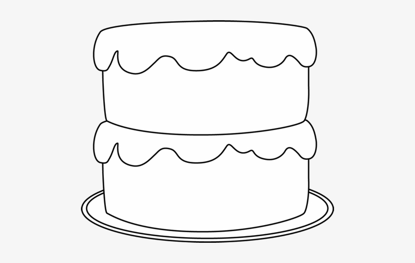 Black And White Cake Clip Art - White Cake Clipart, transparent png #2563057