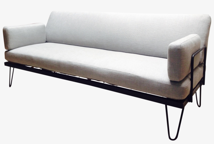 Rare Mid Century Iron Hairpin Leg Sofa - Couch, transparent png #2564184