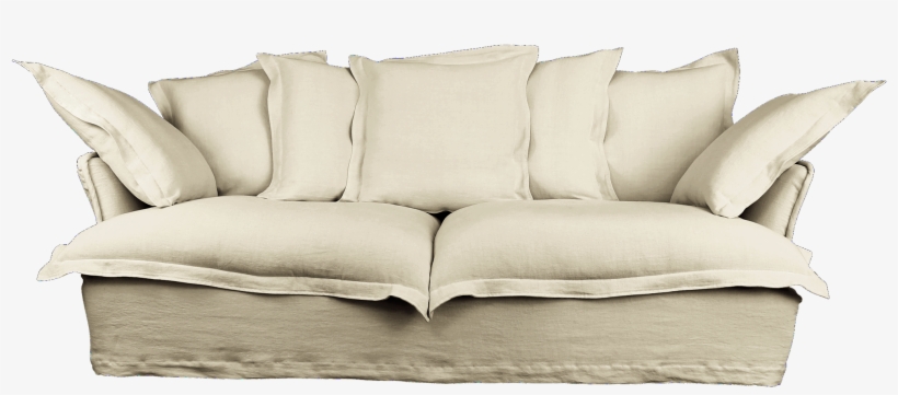 Linen/cotton Sofa - Couch, transparent png #2564287
