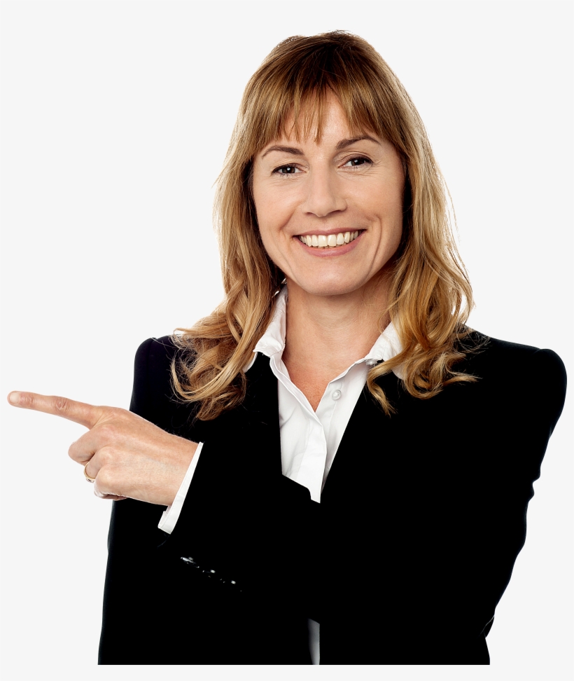 Getting Down To Business - Business Woman Pointing Png, transparent png #2564288