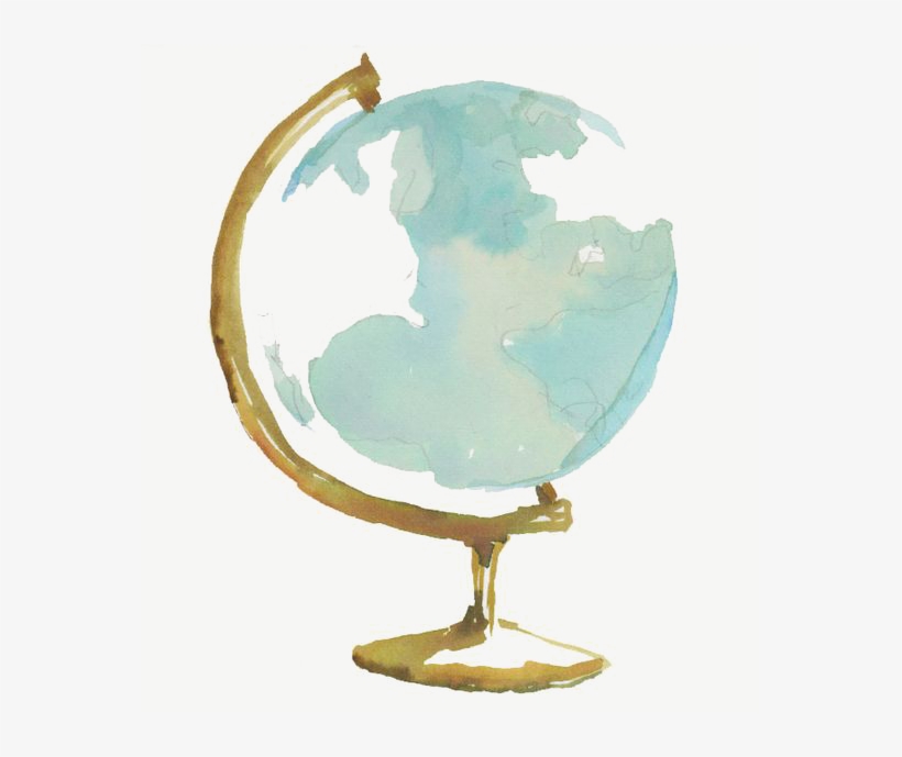 Globe Watercolor Painting Drawing - Drawing, transparent png #2566197