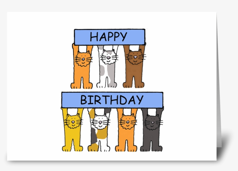 Happy Birthday Cartoon Cats - Happy Birthday For My Twin Sister, transparent png #2566369