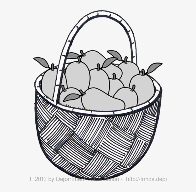Mango Clipart Black And White Png - Mango In Basket Clipart, transparent png #2566526