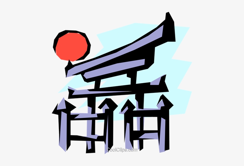 Japanese Temple Gate Royalty Free Vector Clip Art Illustration - Japan Temple Gate Transparent, transparent png #2566668