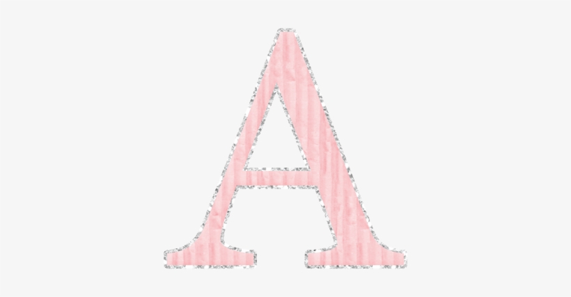 Abecedario Rosa Con Orilla De Glitter Plateado - Alphabet, transparent png #2567301