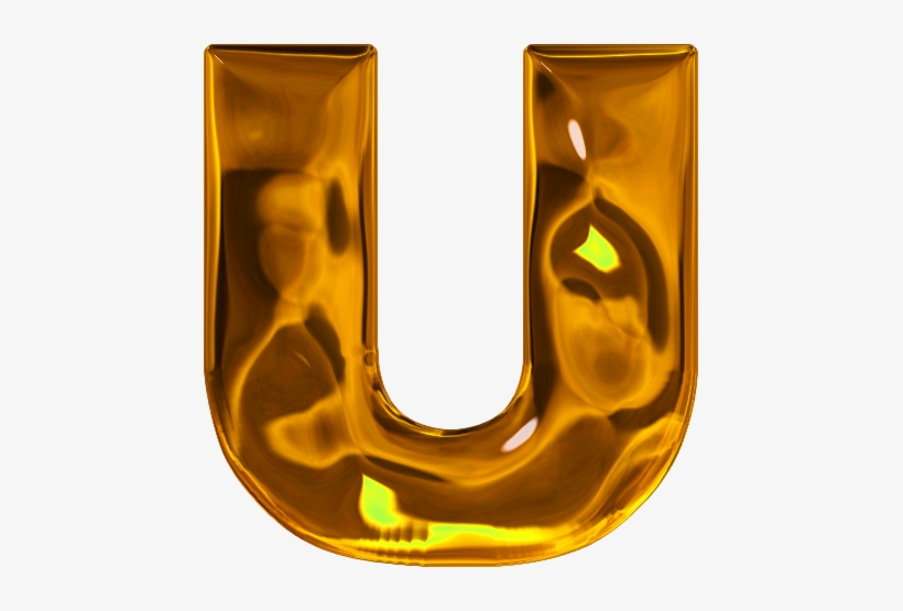 U Letter In Gold, transparent png #2567407