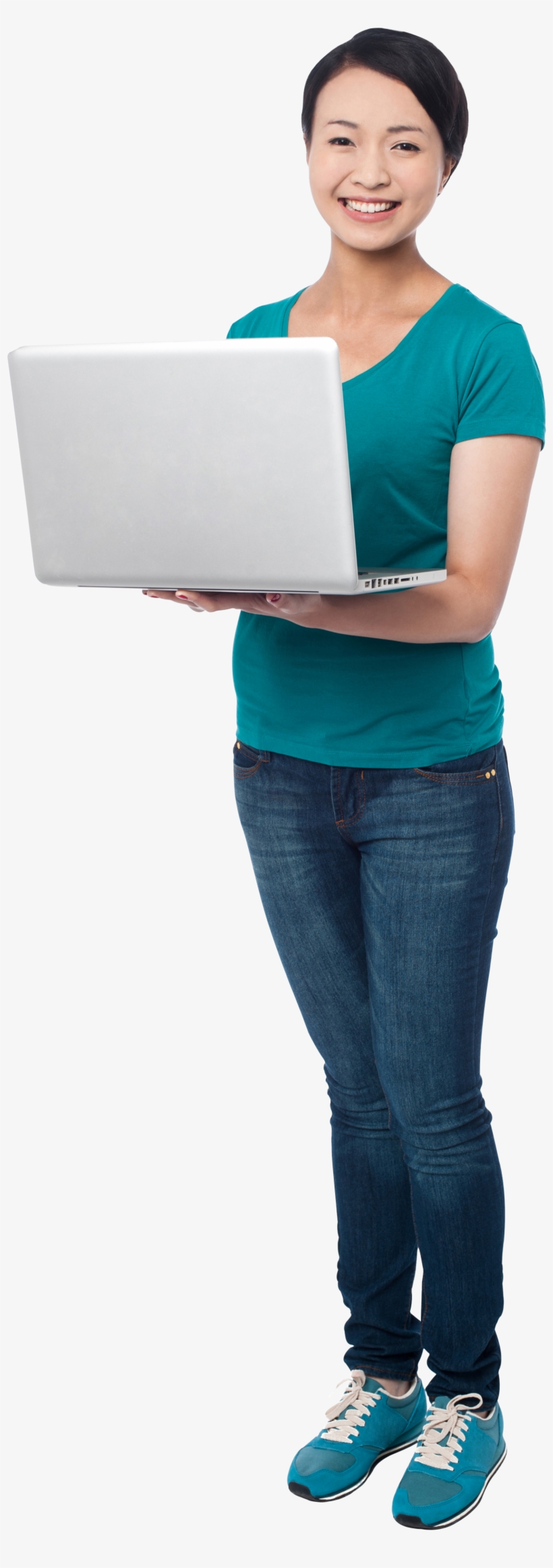 Girl With Laptop Free Png Image - Girl With Laptop Png, transparent png #2567929