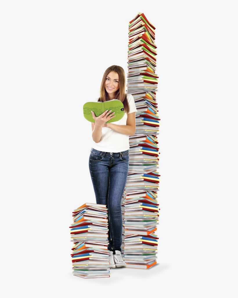 Girl With Books - Student With Books Png, transparent png #2568039